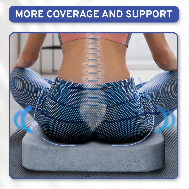 ComfySure Seat Cushion Extra Large - Firm Memory Foam Chair Pad for Recliner, Wheelchair, Office Chair, Stadium, Bleacher, Car, Floor, Patio Furniture, Bariatric Overweight Users 19â€x17â€x3â€ - Image 5